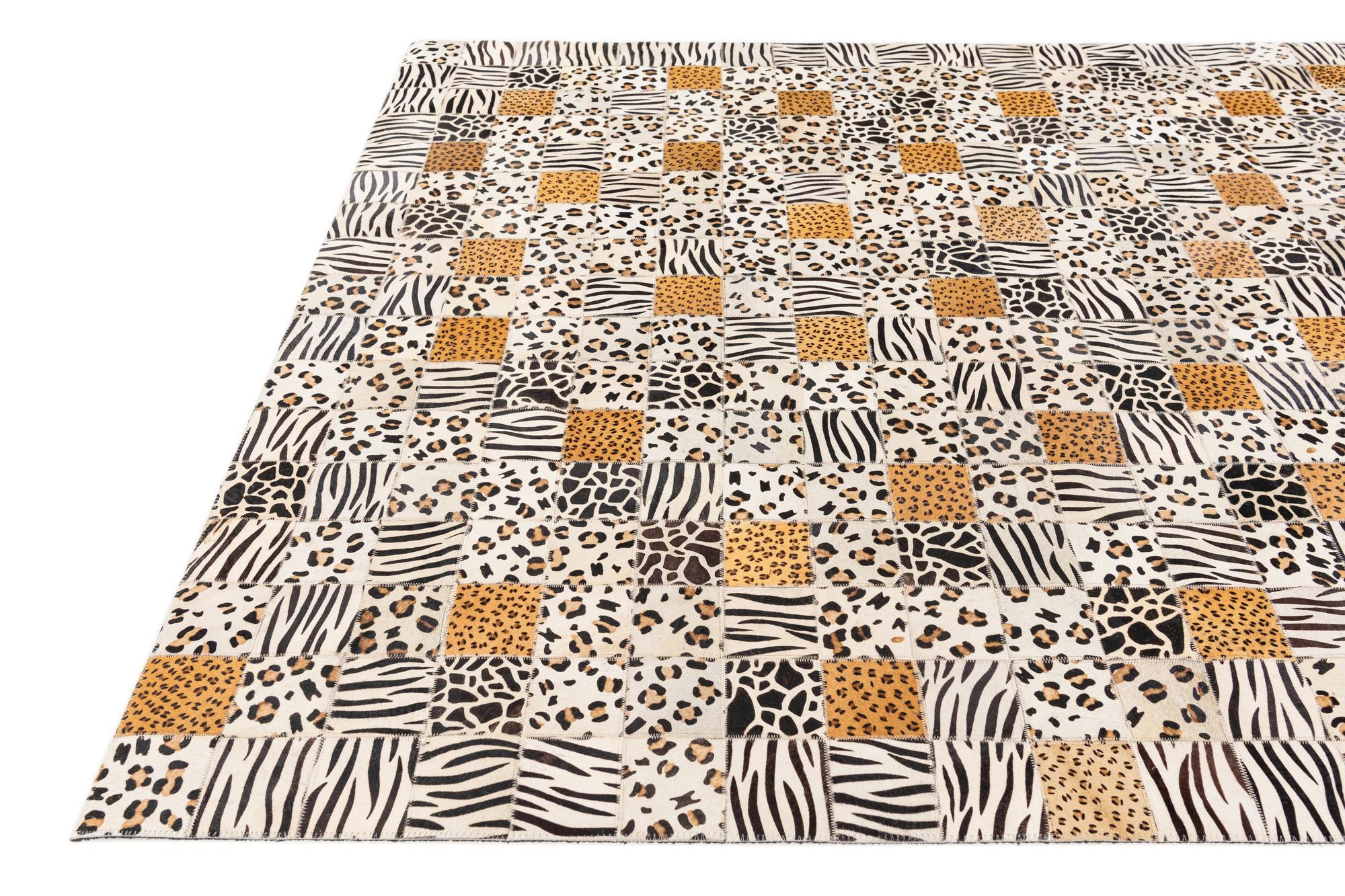 5' 1 x 8' Cowhide Stocks Rug