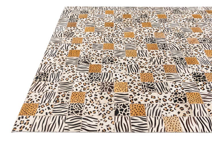 Detail image of 5' 1 x 8' Cowhide Stocks Rug