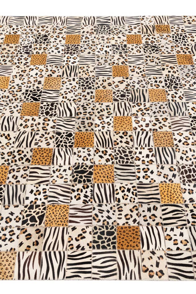 Detail image of 5' 1 x 8' Cowhide Stocks Rug