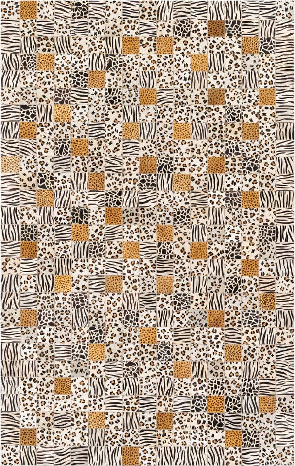 Detail image of 5' 1 x 8' Cowhide Stocks Rug