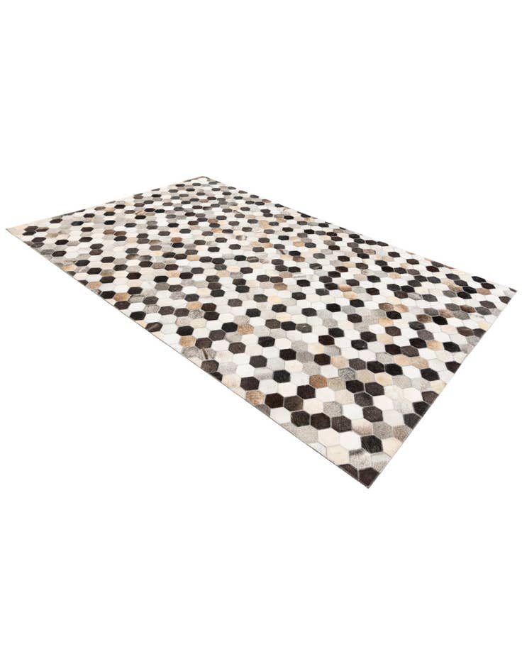 Detail image of 5' 1 x 8' 1 Cowhide Stocks Rug