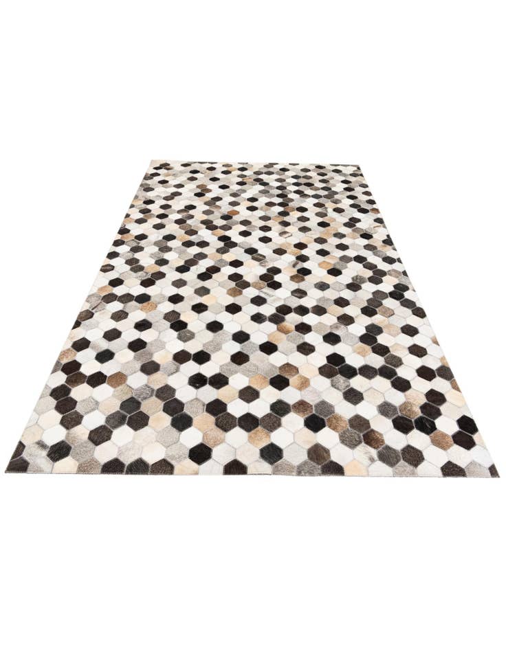 Detail image of 5' 1 x 8' 1 Cowhide Stocks Rug