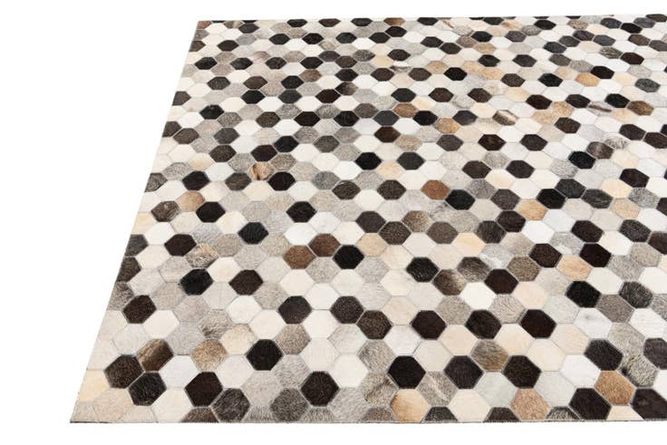 Detail image of 5' 1 x 8' 1 Cowhide Stocks Rug