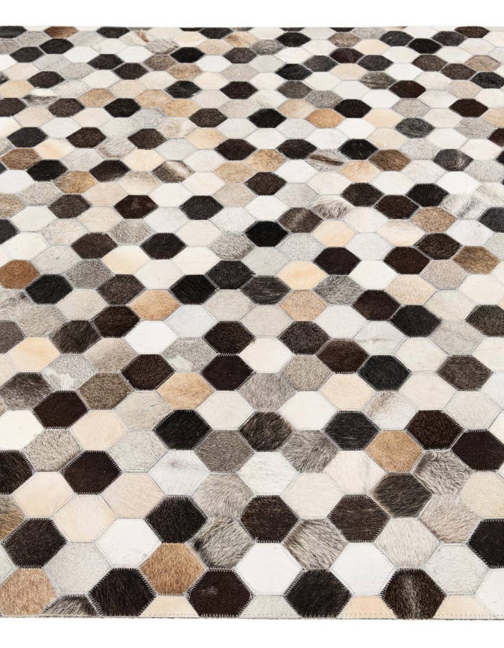 Detail image of 5' 1 x 8' 1 Cowhide Stocks Rug