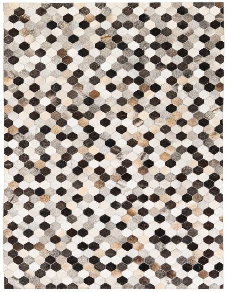 Detail image of 5' 1 x 8' 1 Cowhide Stocks Rug