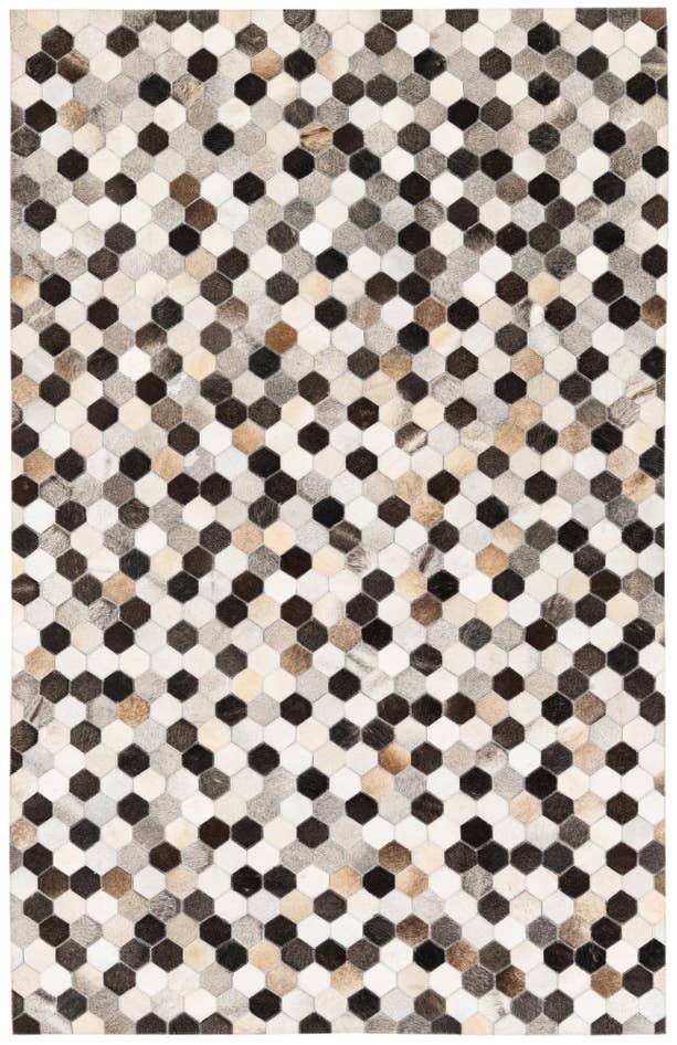 Detail image of 5' 1 x 8' 1 Cowhide Stocks Rug