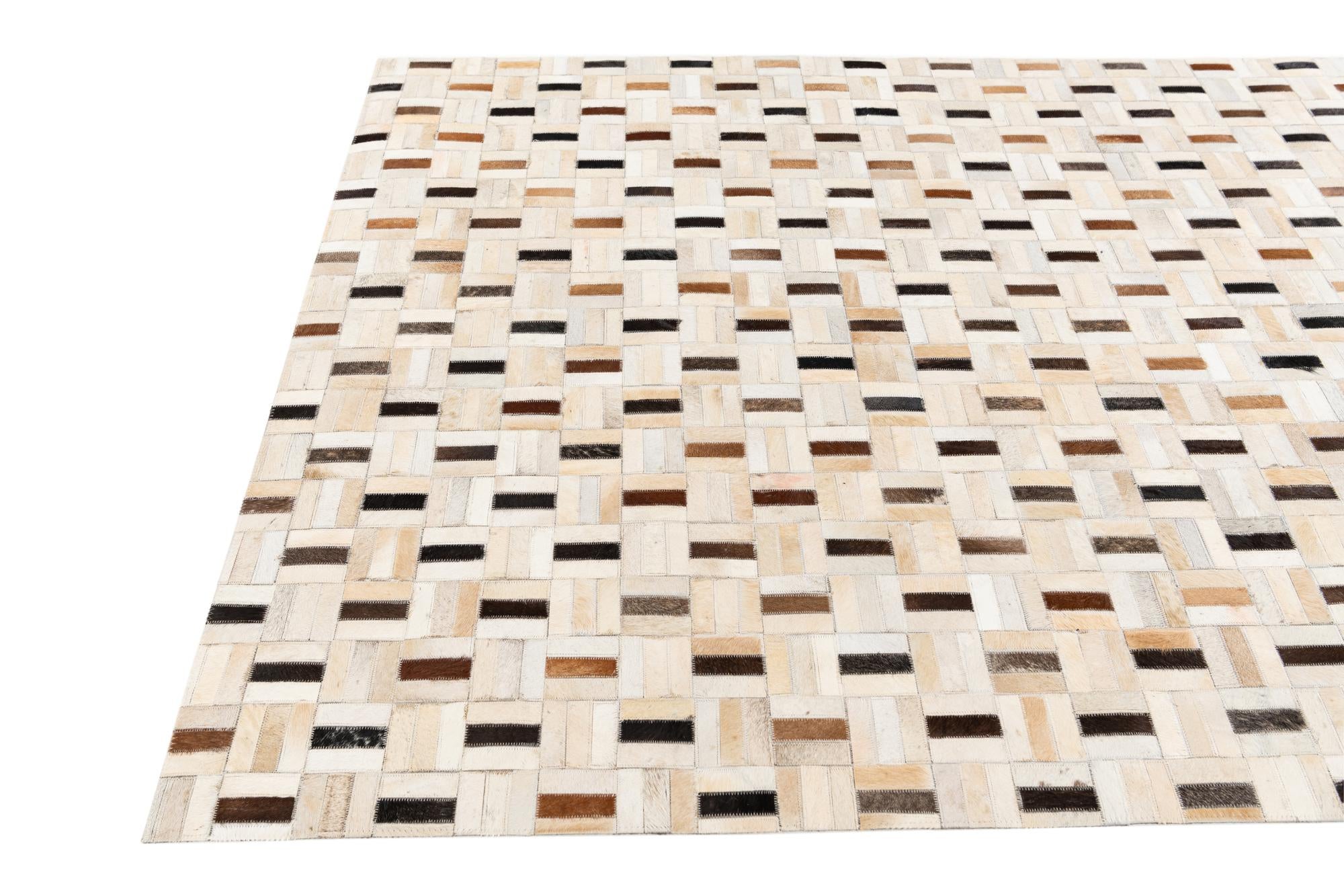 5' 1 x 8' Cowhide Stocks Rug