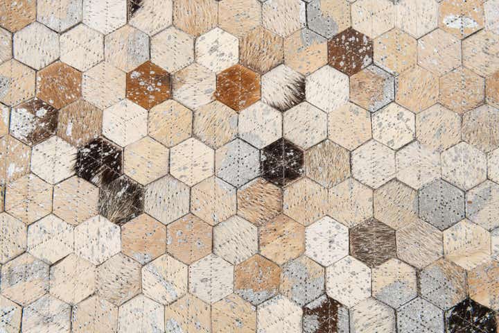 5' 3 x 7' 7 Cowhide Stocks Rug