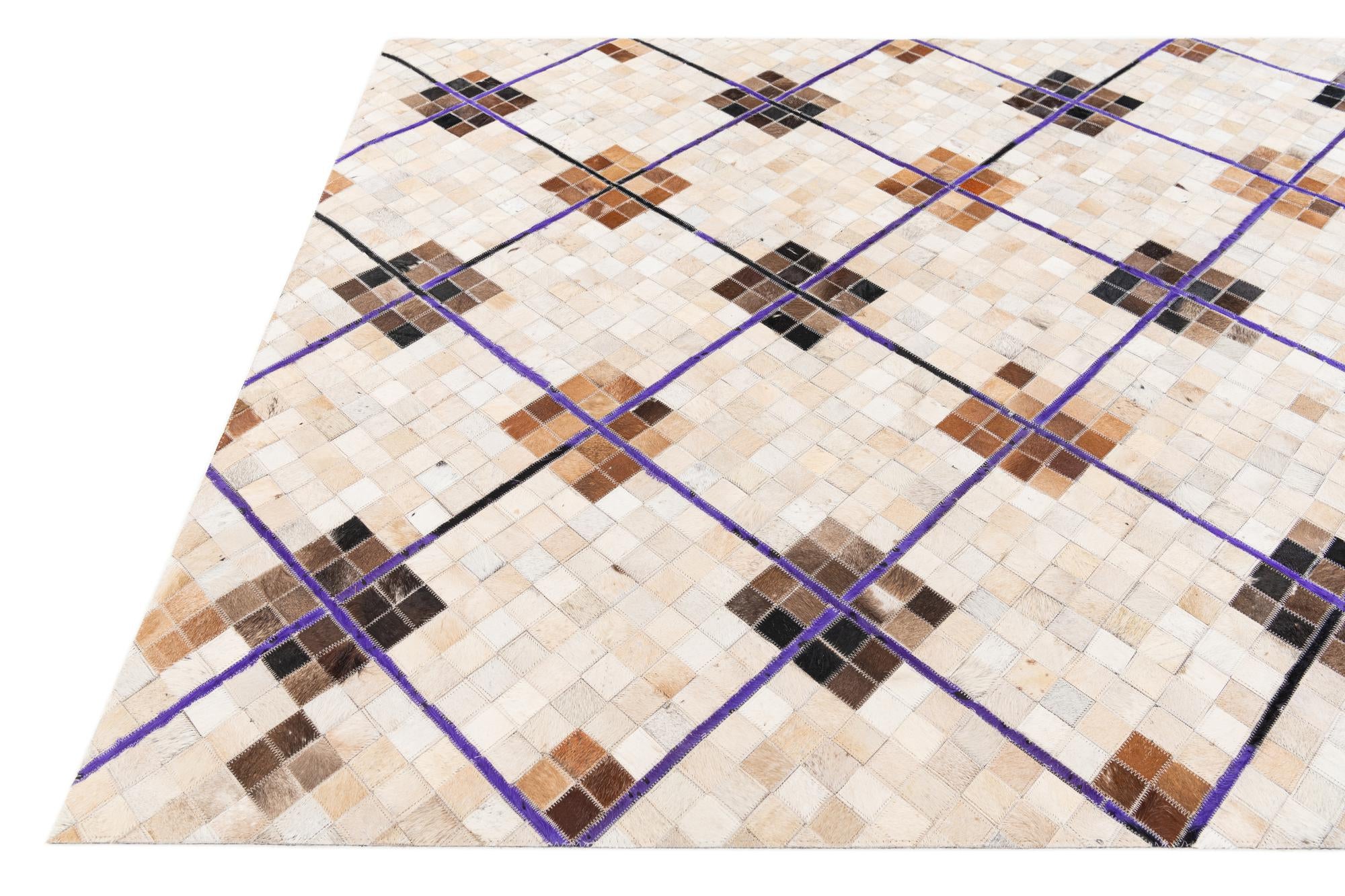 5' x 7' 11 Cowhide Stocks Rug