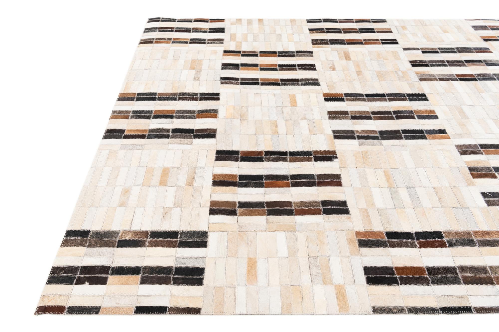5' x 7' 11 Cowhide Stocks Rug