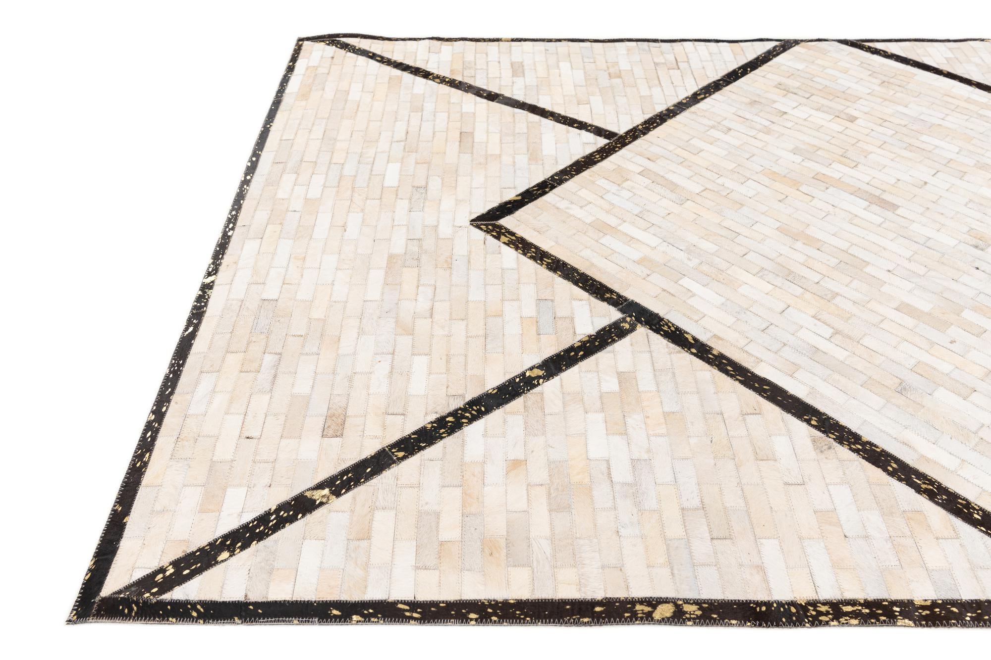 5' x 8' Cowhide Stocks Rug