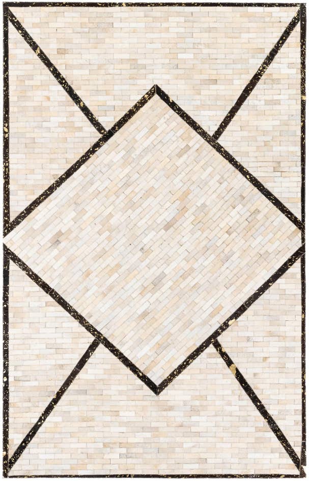 Detail image of 5' x 8' Cowhide Stocks Rug