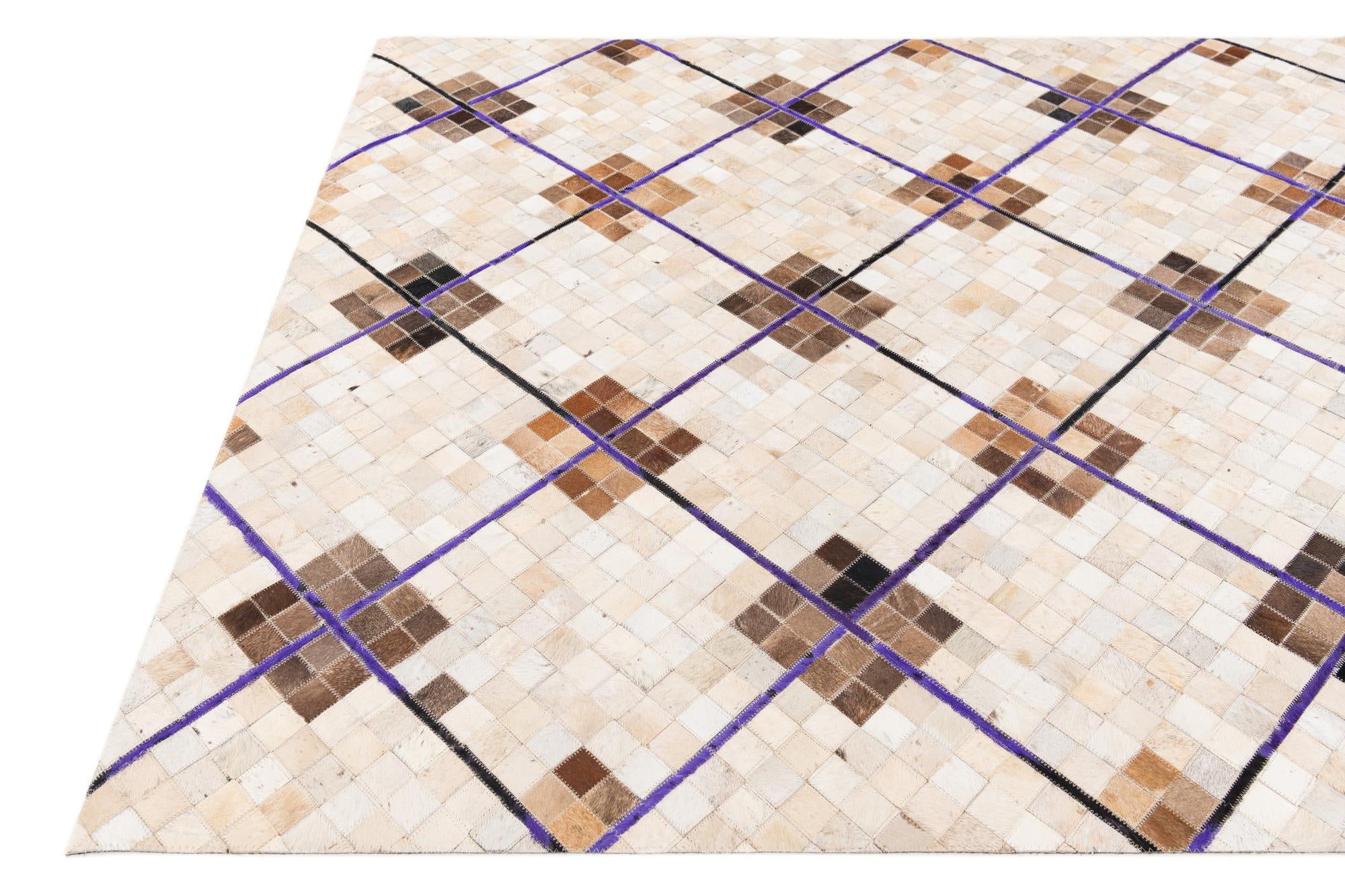 5' x 8' Cowhide Stocks Rug