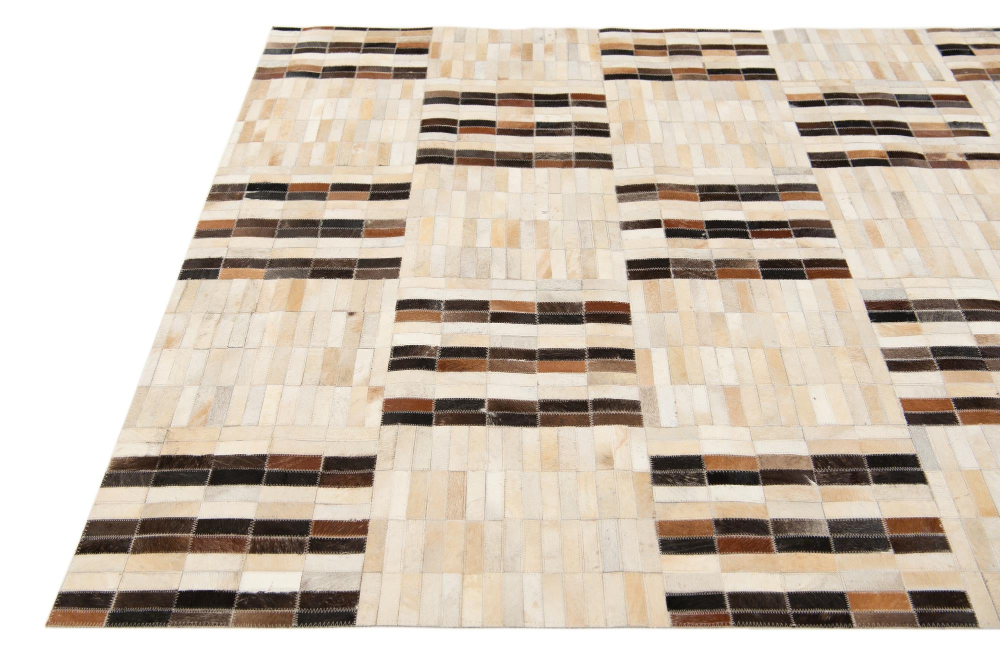 5' x 7' 11 Cowhide Stocks Rug