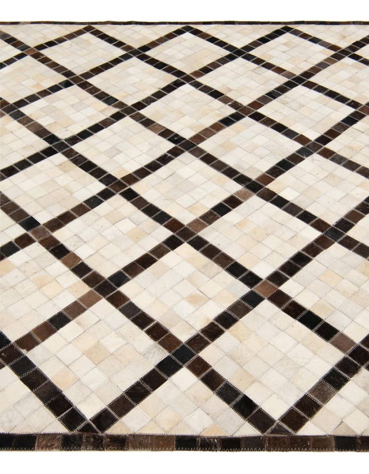 Detail image of 5' 2 x 8' Cowhide Stocks Rug