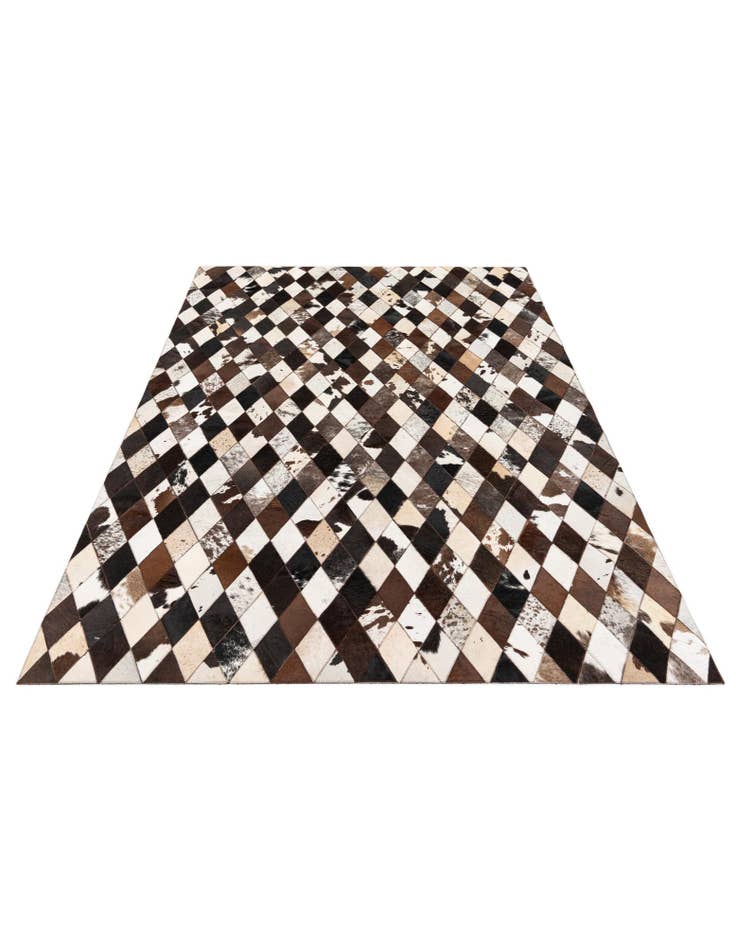 Detail image of 5' 2 x 8' 1 Cowhide Stocks Rug