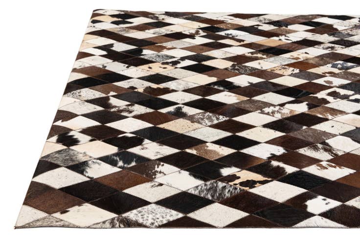 Detail image of 5' 2 x 8' 1 Cowhide Stocks Rug