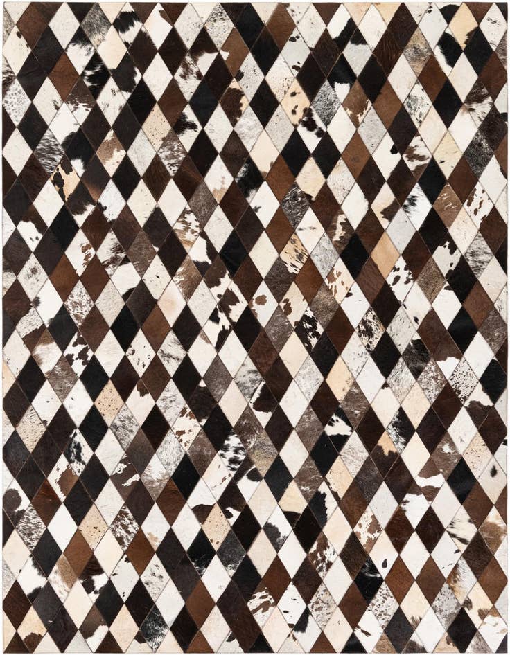Detail image of 5' 2 x 8' 1 Cowhide Stocks Rug