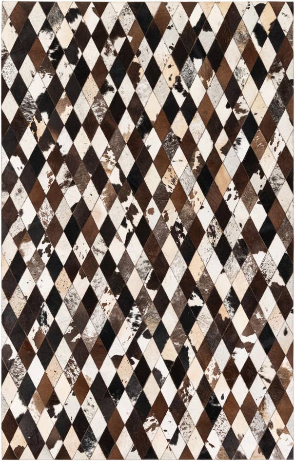 Detail image of 5' 2 x 8' 1 Cowhide Stocks Rug