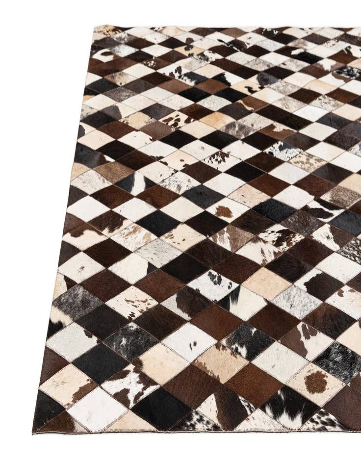 Detail image of 5' 2 x 8' 1 Cowhide Stocks Rug