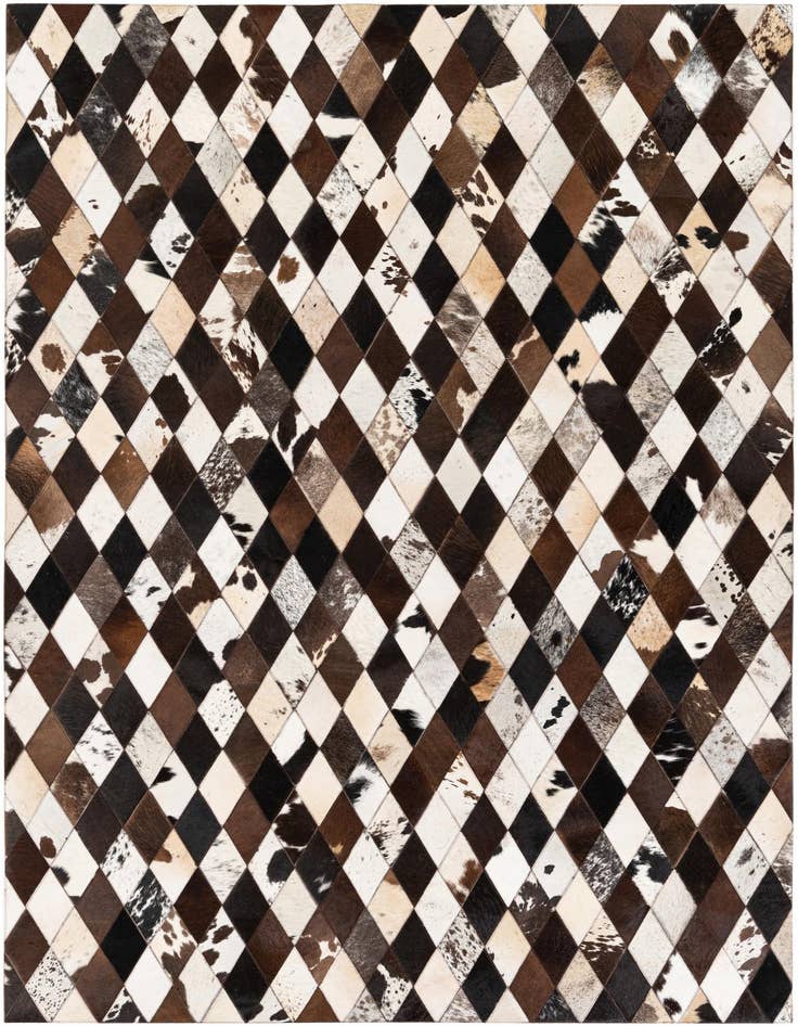 Detail image of 5' 2 x 8' 1 Cowhide Stocks Rug