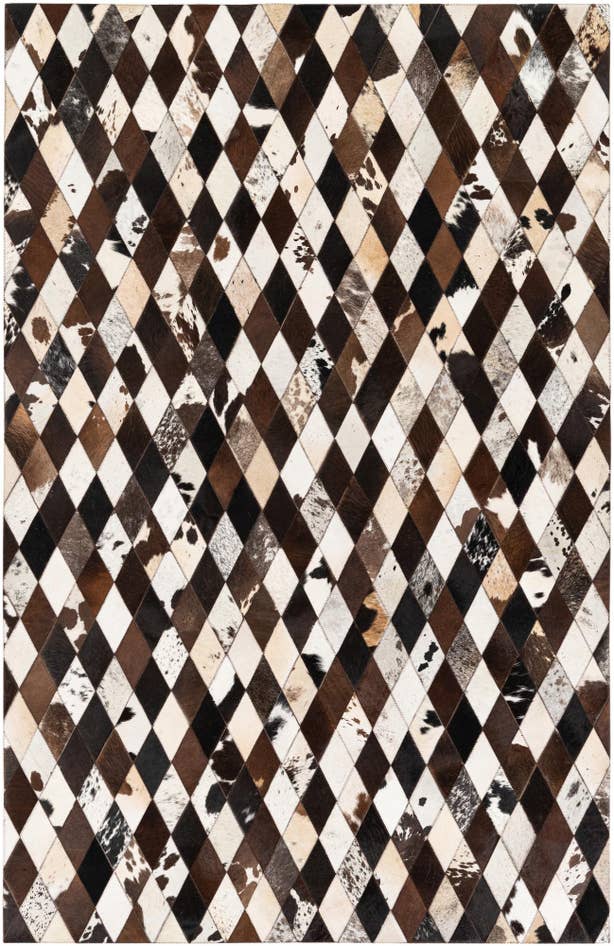 Detail image of 5' 2 x 8' 1 Cowhide Stocks Rug