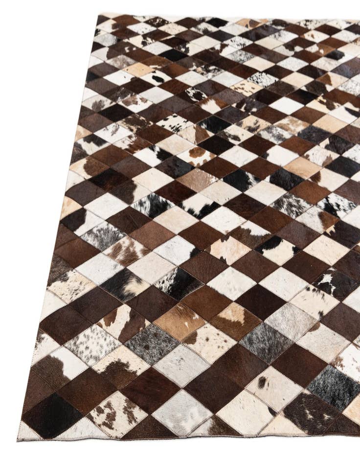 Detail image of 5' 2 x 8' 1 Cowhide Stocks Rug