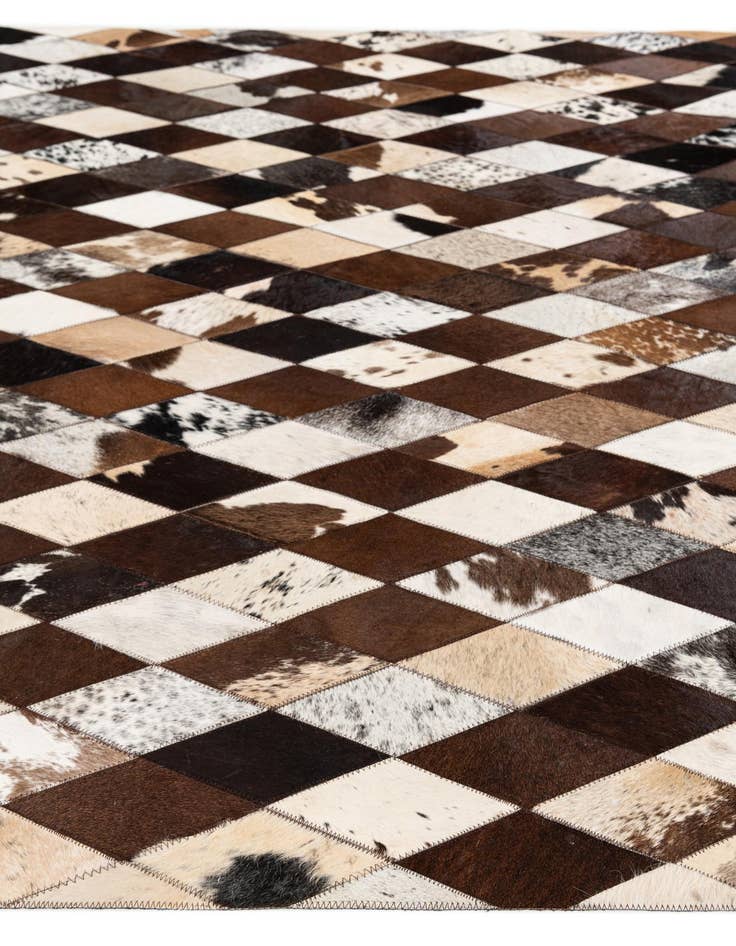 Detail image of 5' 2 x 8' 1 Cowhide Stocks Rug