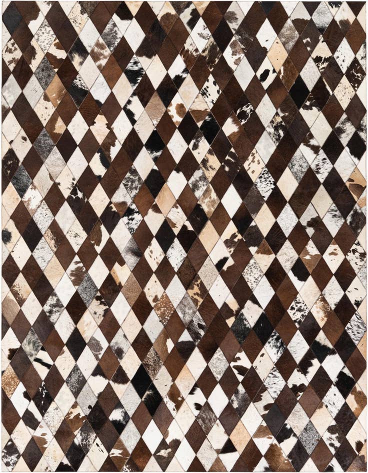 Detail image of 5' 2 x 8' 1 Cowhide Stocks Rug