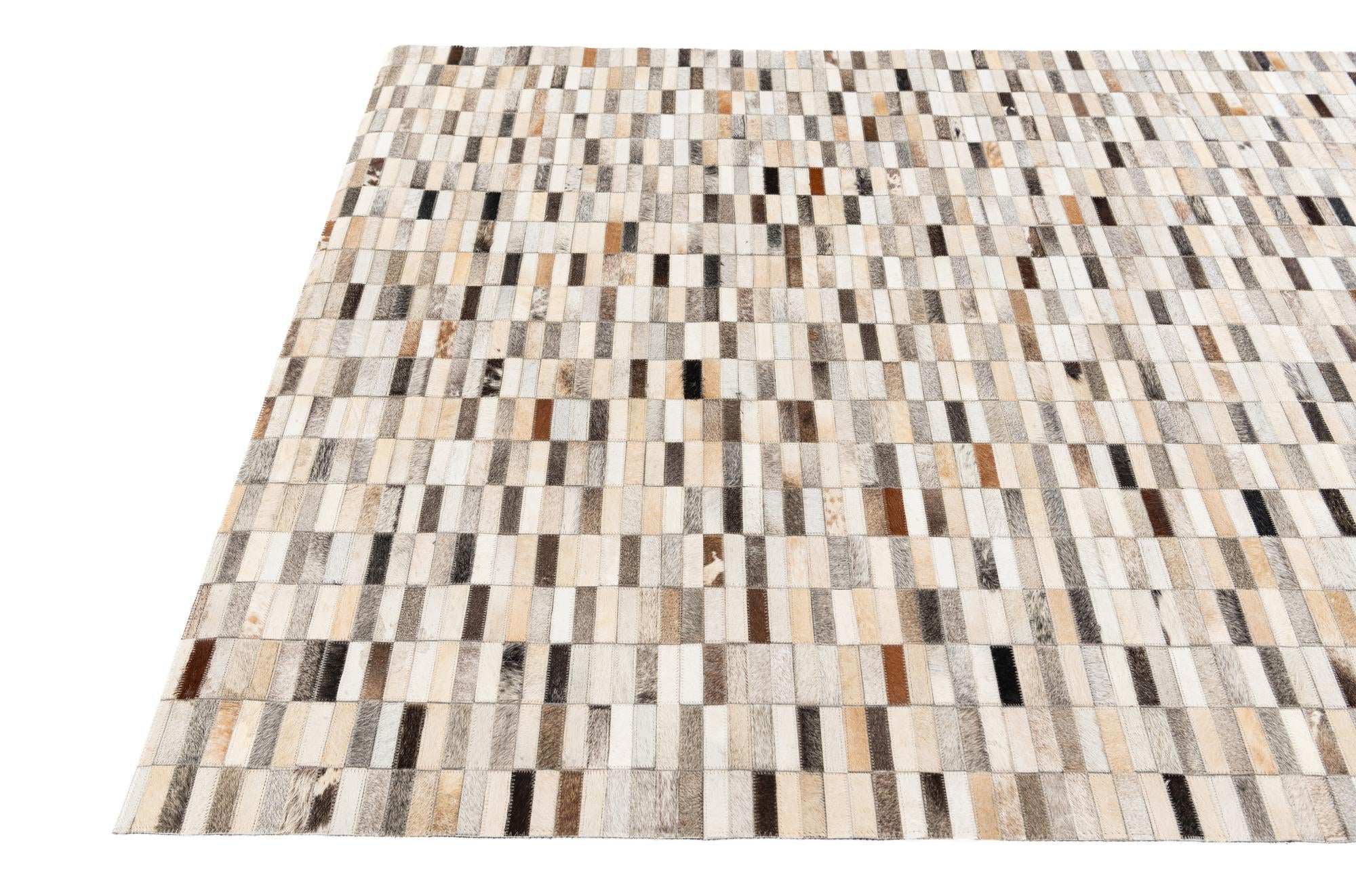 5' 1 x 8' Cowhide Stocks Rug
