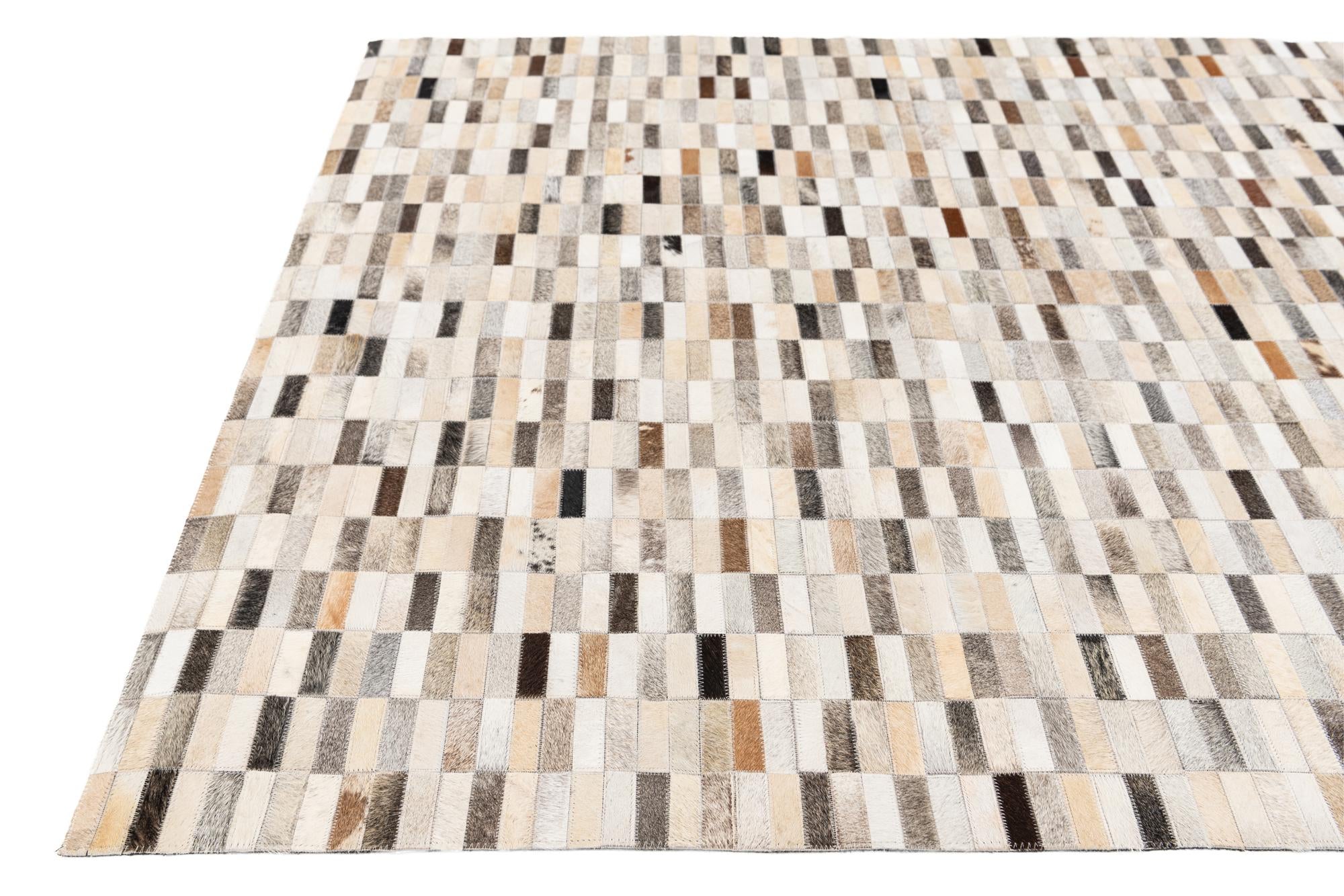 5' 1 x 8' Cowhide Stocks Rug