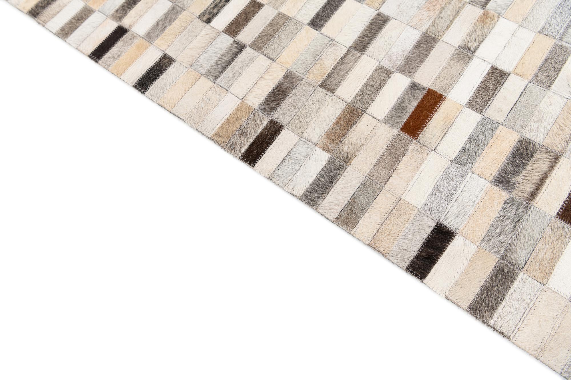 5' 1 x 8' Cowhide Stocks Rug