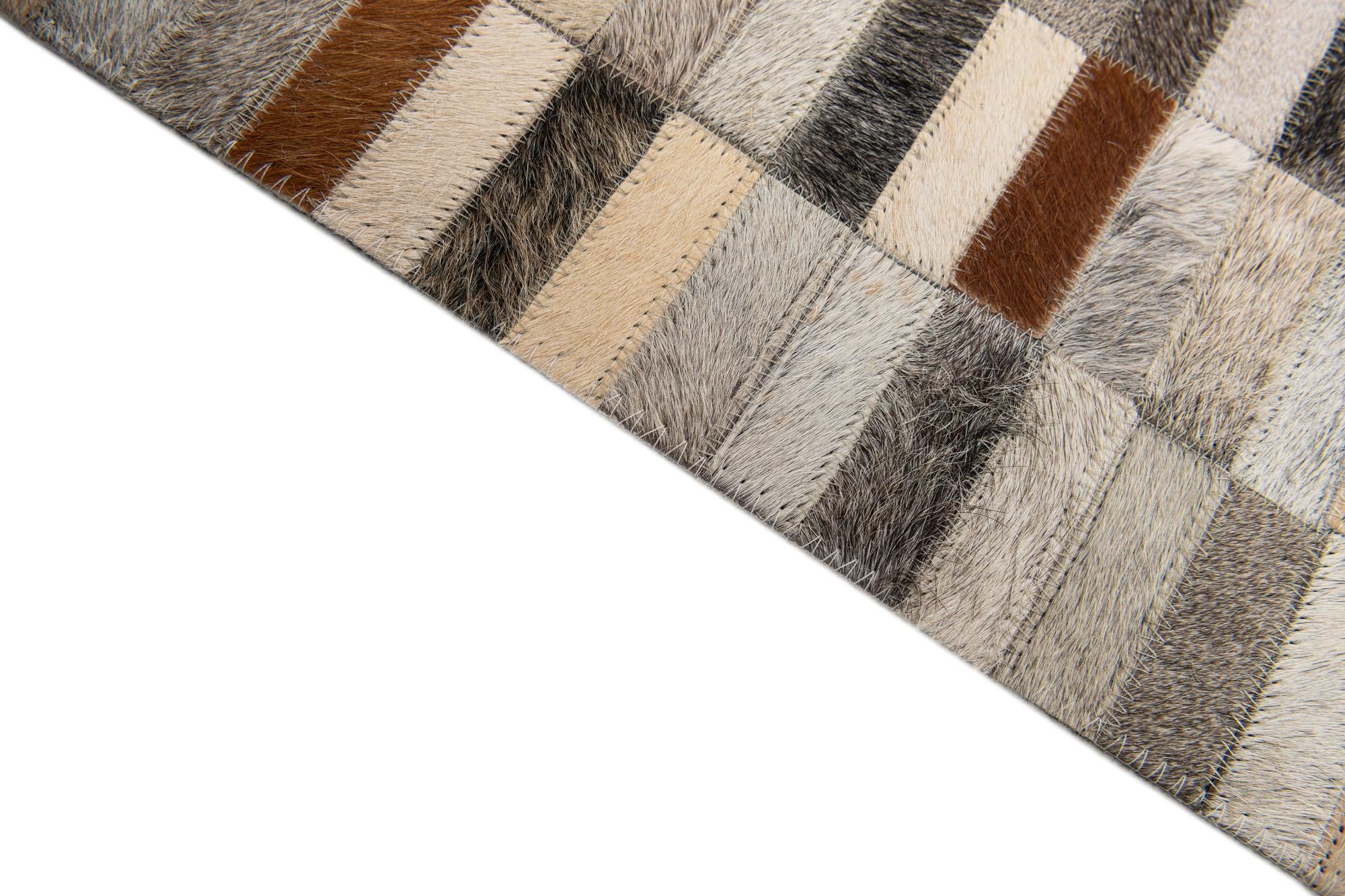 5' 1 x 7' 11 Cowhide Stocks Rug