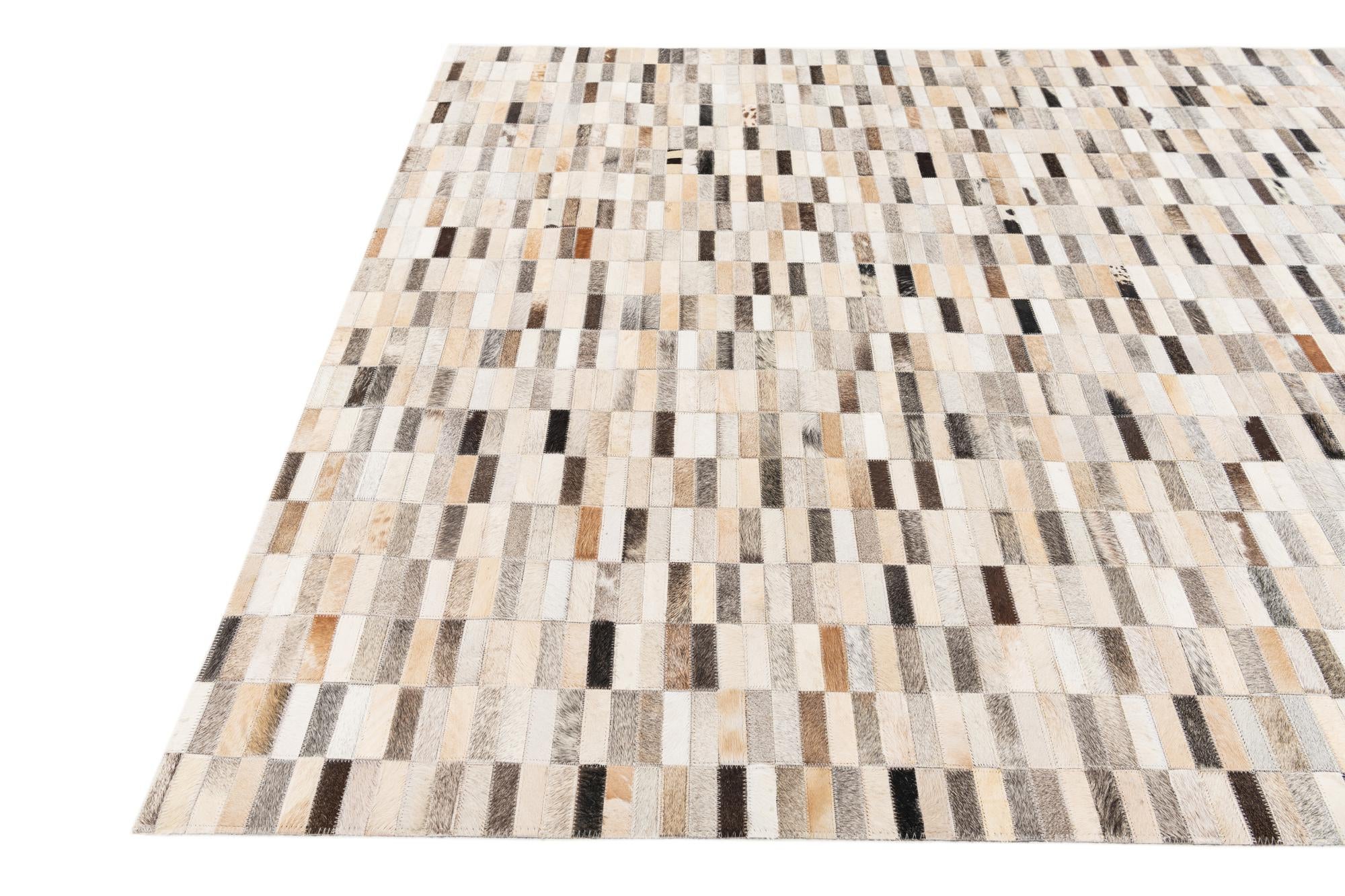 5' 1 x 7' 10 Cowhide Stocks Rug