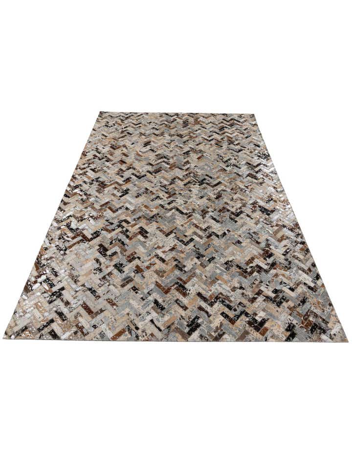 4' 10 x 7' 7 Cowhide Stocks Rug