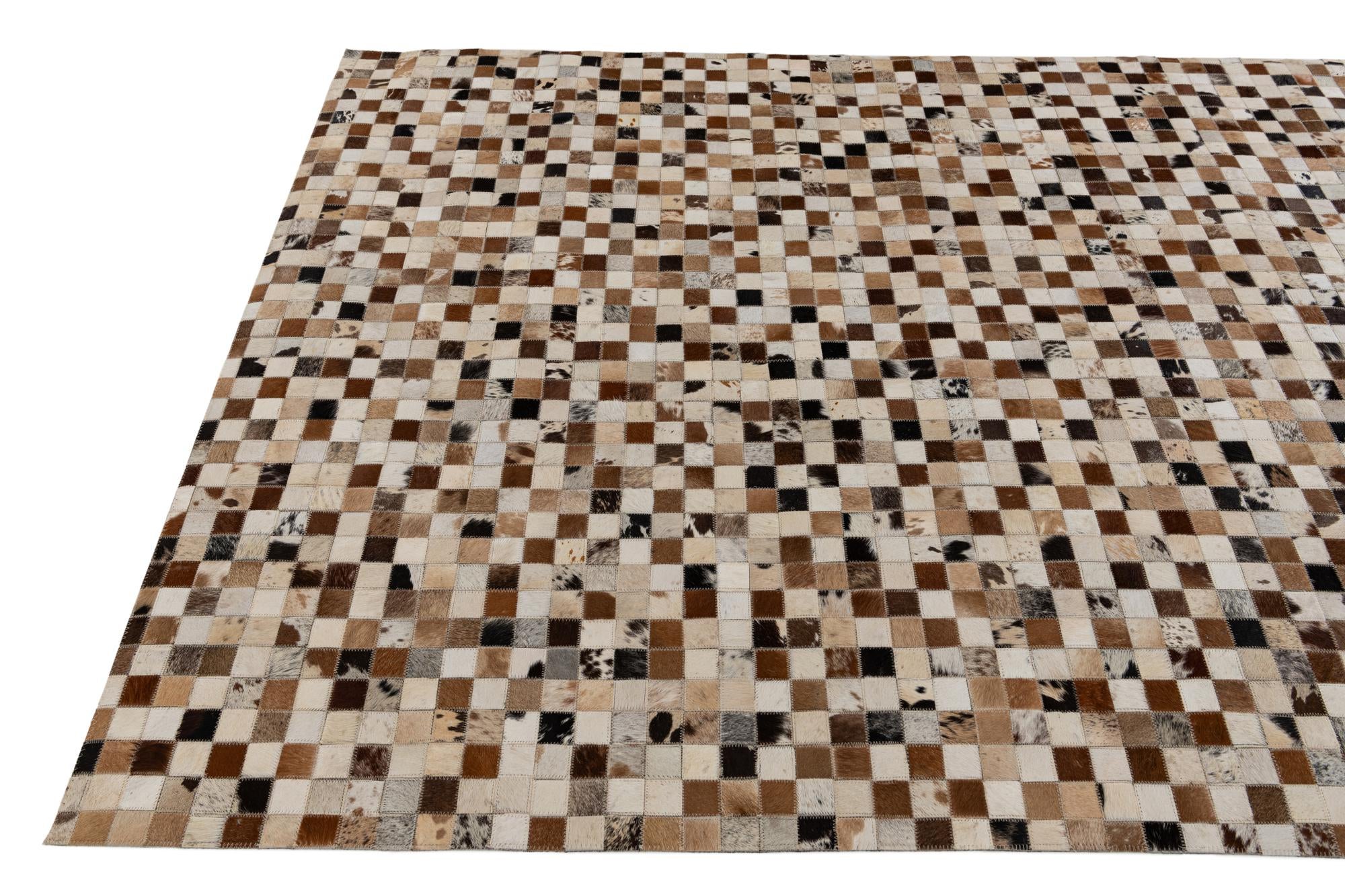 5' 1 x 8' Cowhide Stocks Rug