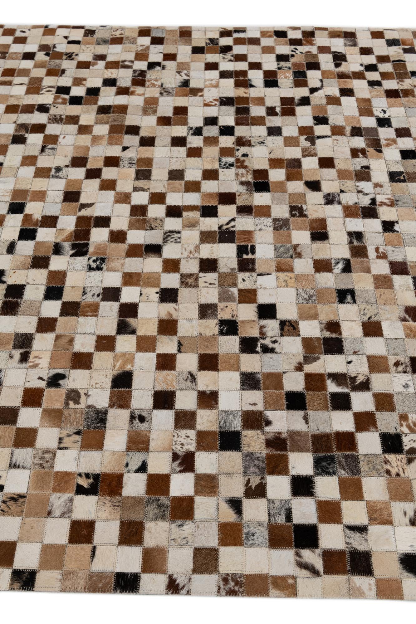 5' 1 x 8' Cowhide Stocks Rug