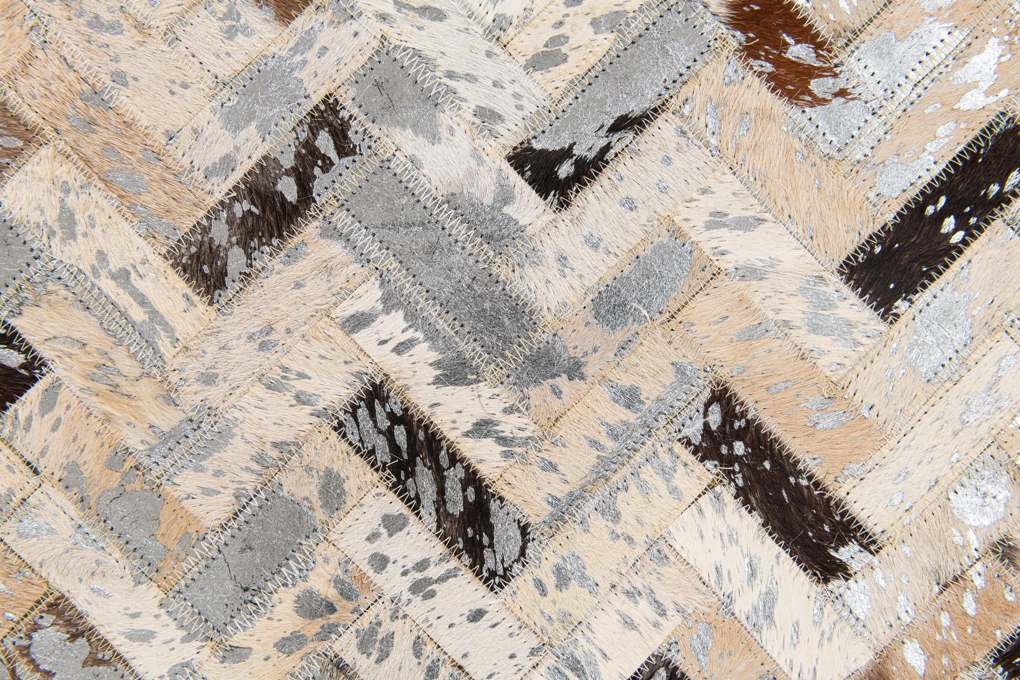 4' 10 x 7' 6 Cowhide Stocks Rug