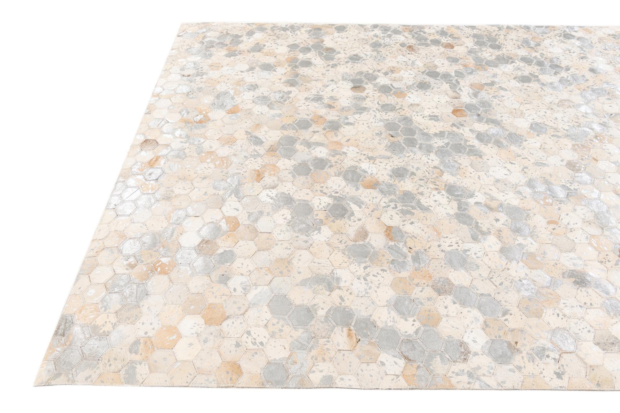 4' 11 x 7' 8 Cowhide Stocks Rug