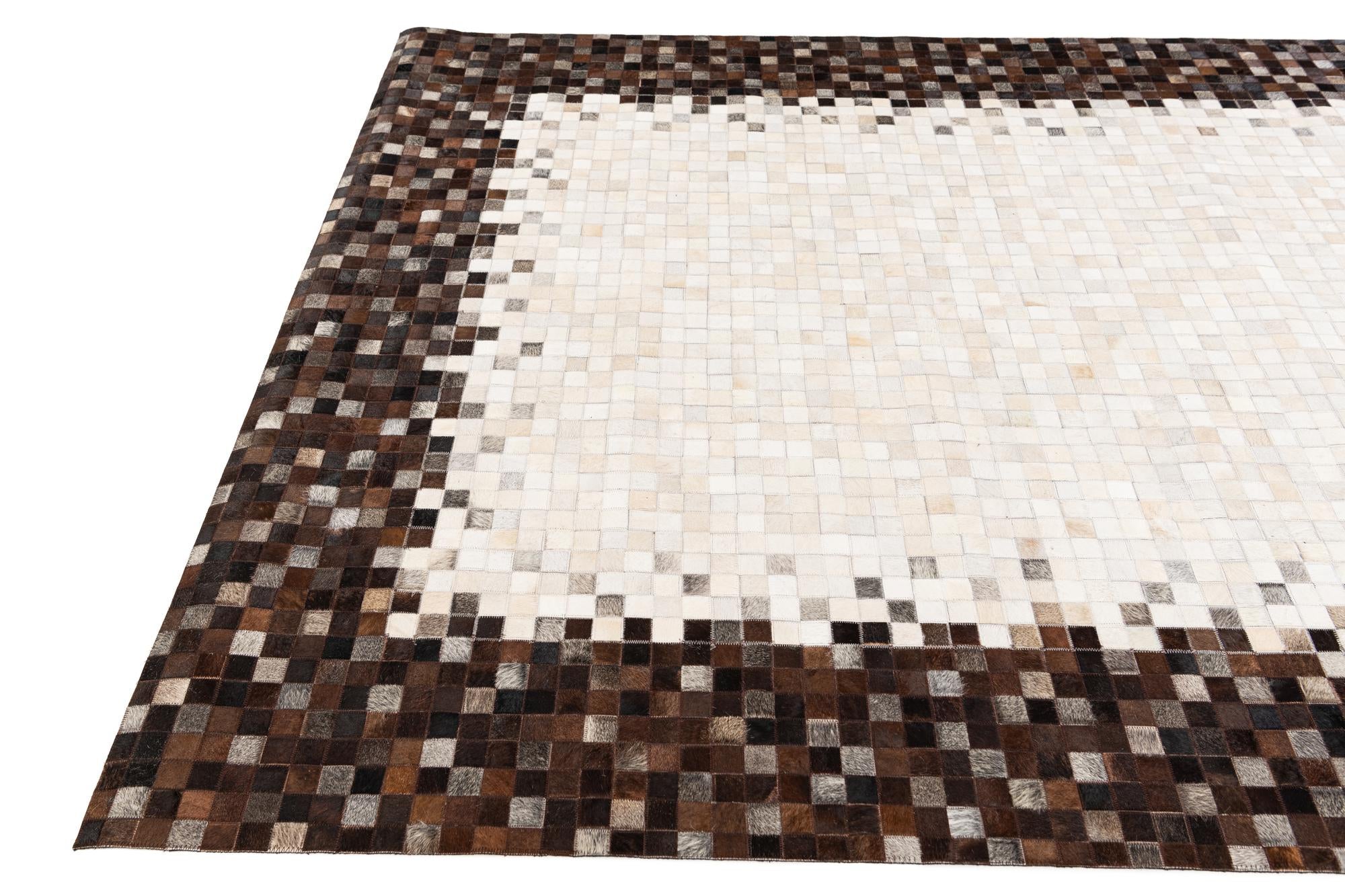 6' 8 x 9' 8 Cowhide Stocks Rug