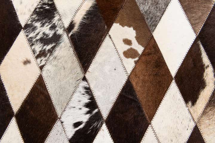 6' 6 x 9' 10 Cowhide Stocks Rug
