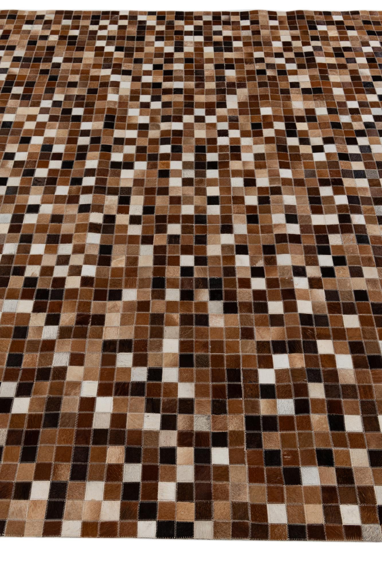 6' 8 x 9' 10 Cowhide Stocks Rug