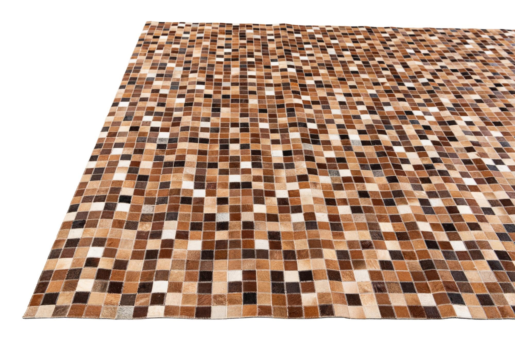 6' 8 x 9' 11 Cowhide Stocks Rug