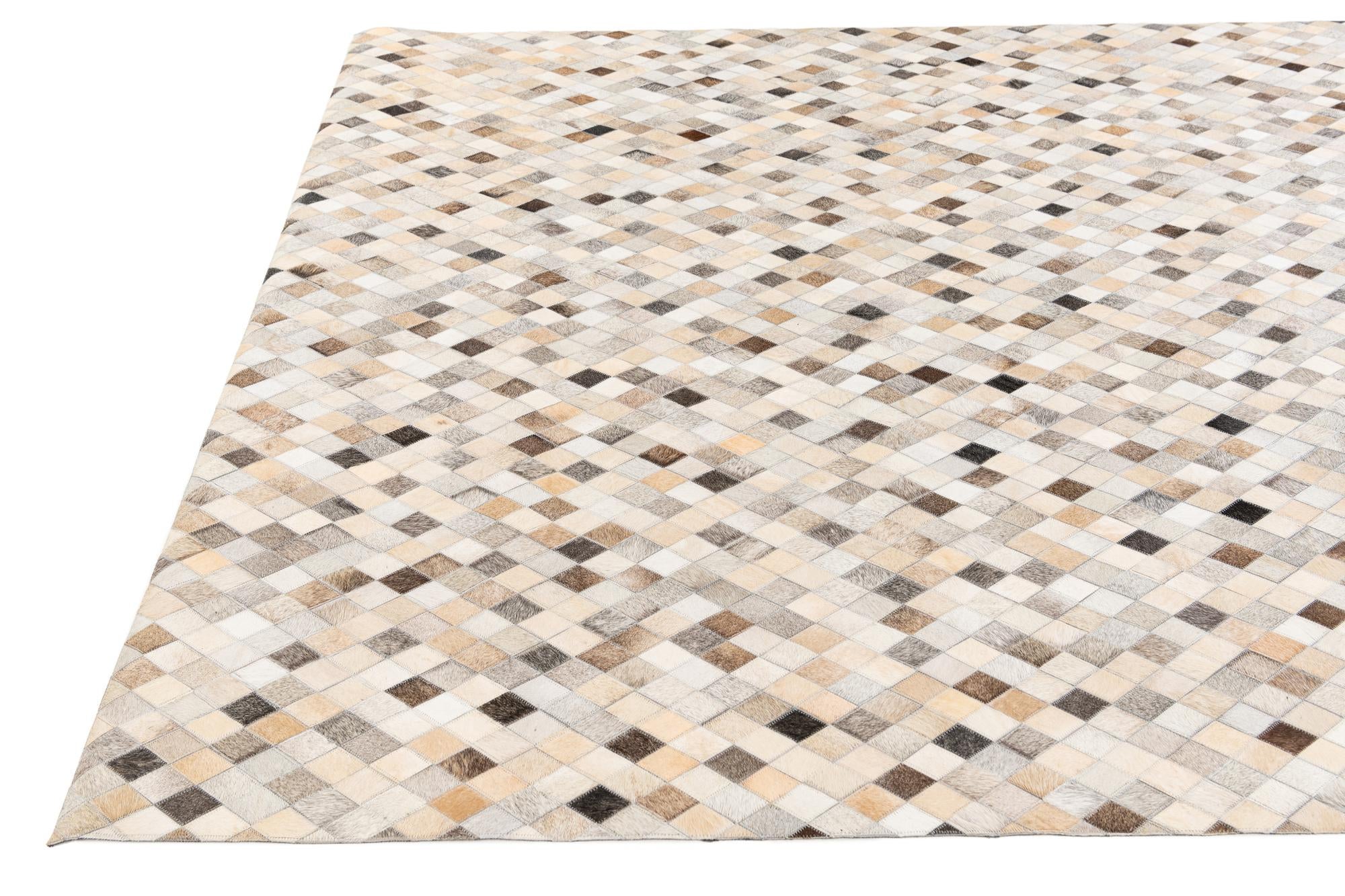 6' 8 x 9' 11 Cowhide Stocks Rug