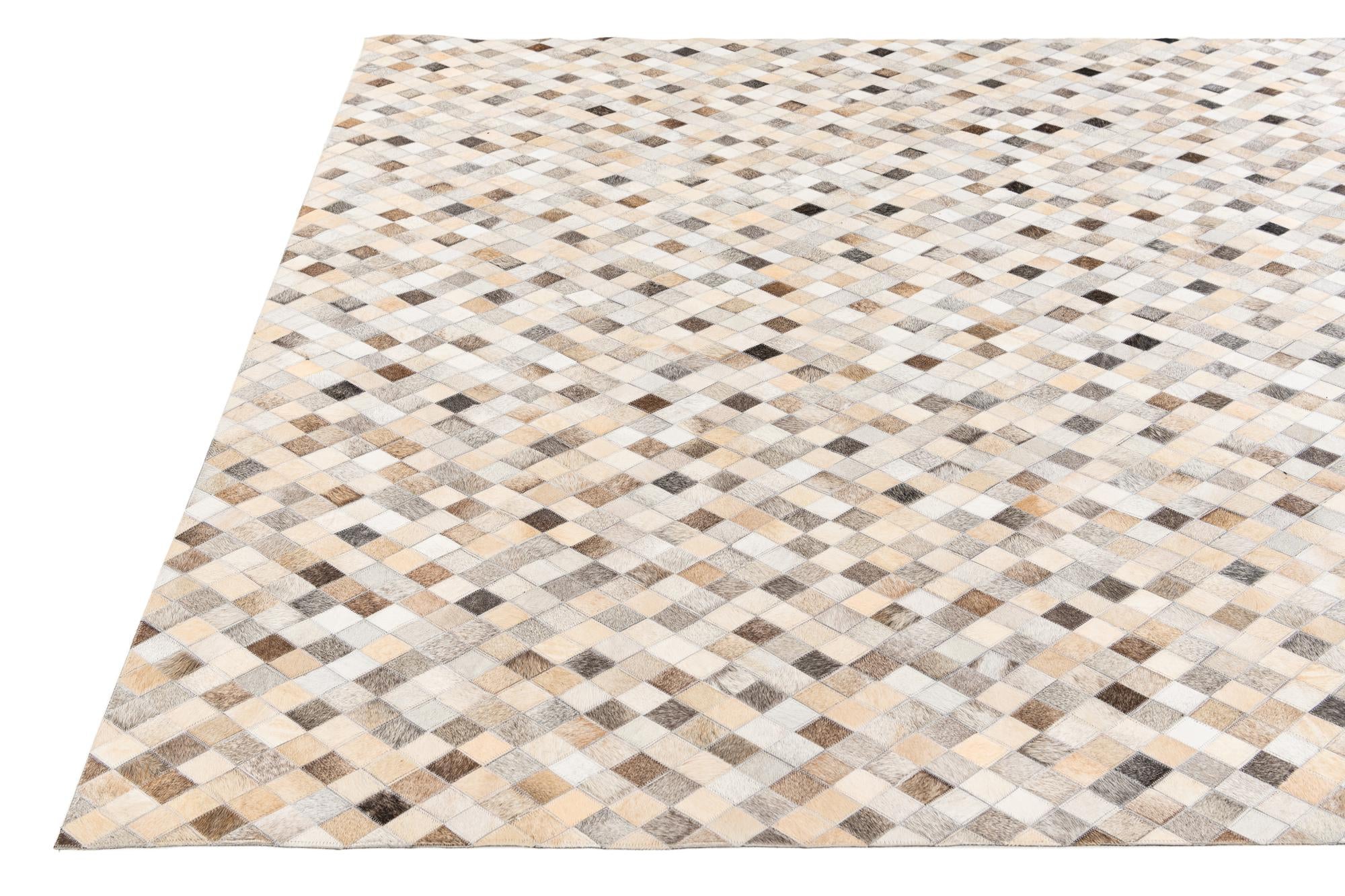 6' 8 x 9' 9 Cowhide Stocks Rug