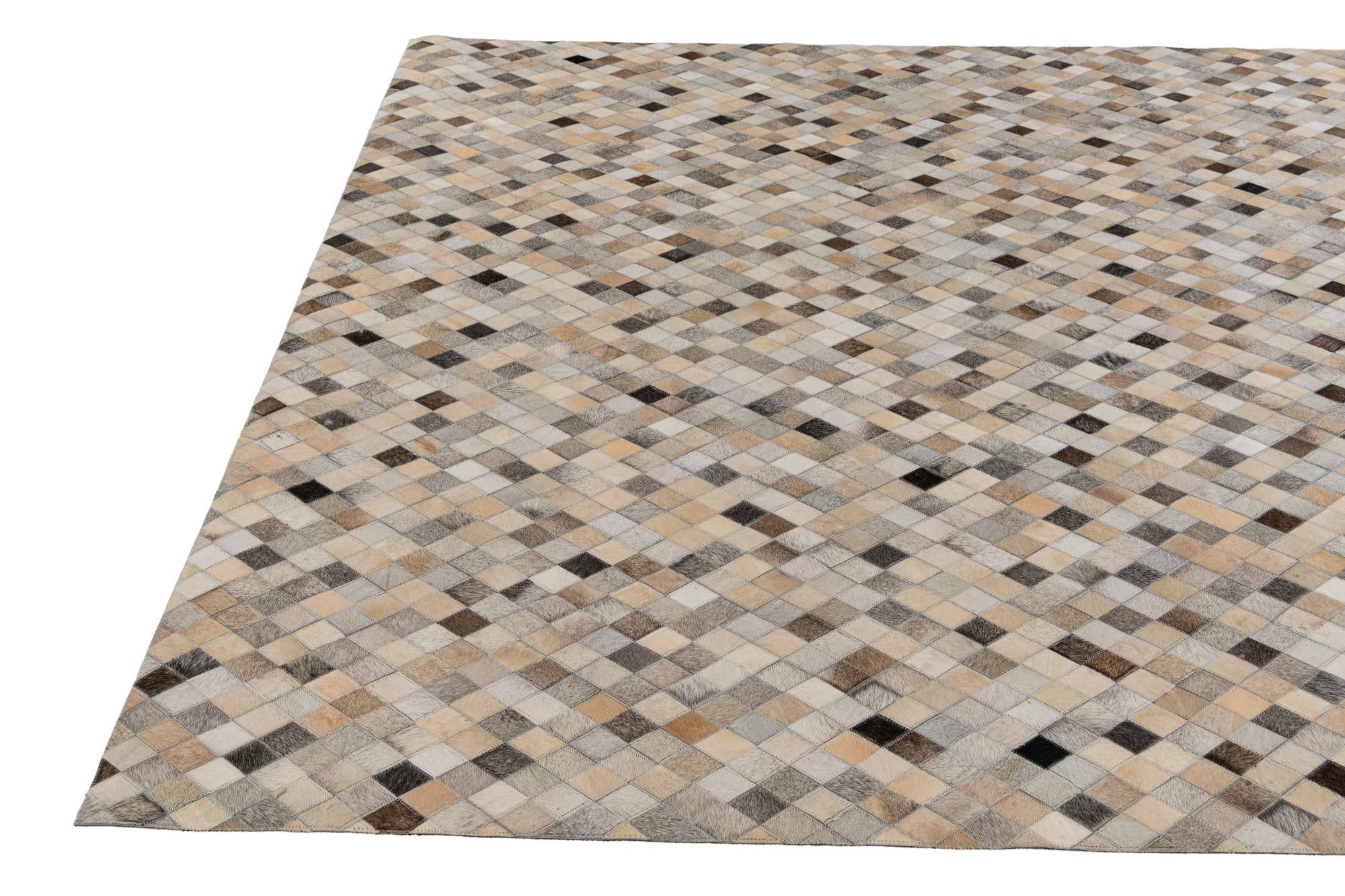 6' 9 x 9' 10 Cowhide Stocks Rug