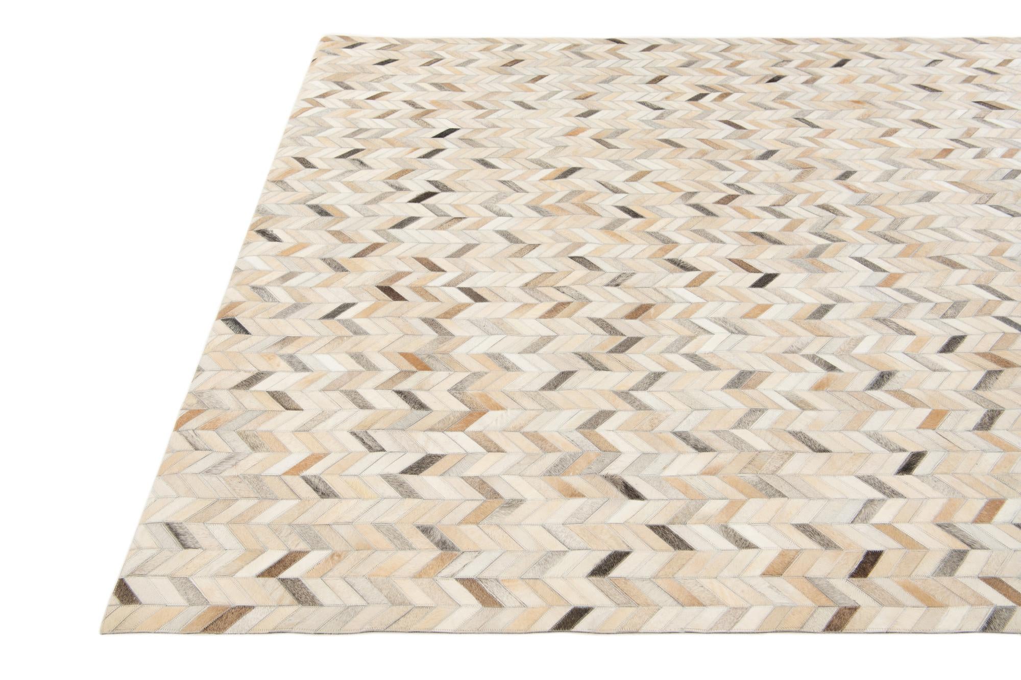 6' 9 x 9' 10 Cowhide Stocks Rug