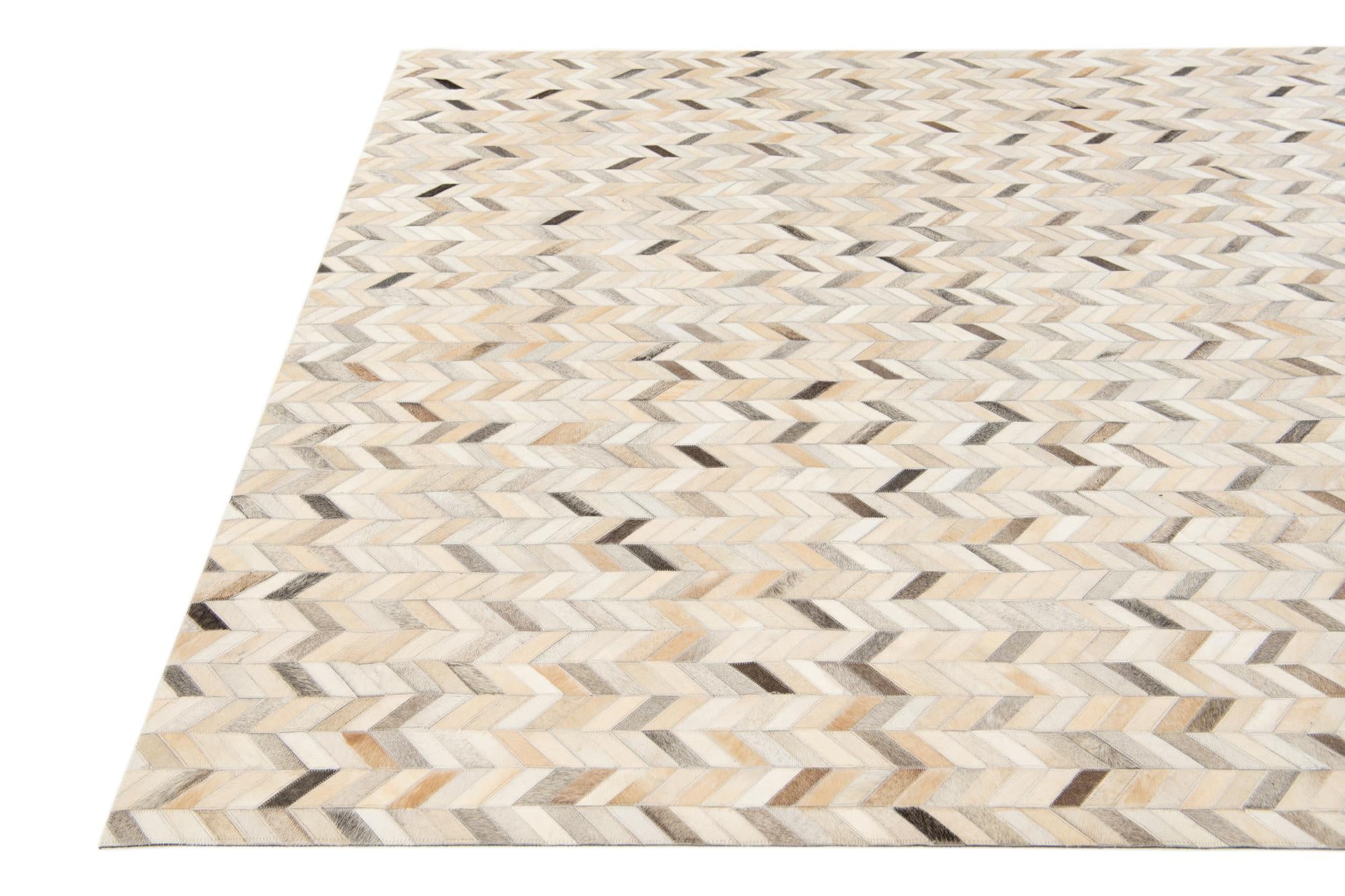 6' 8 x 9' 11 Cowhide Stocks Rug