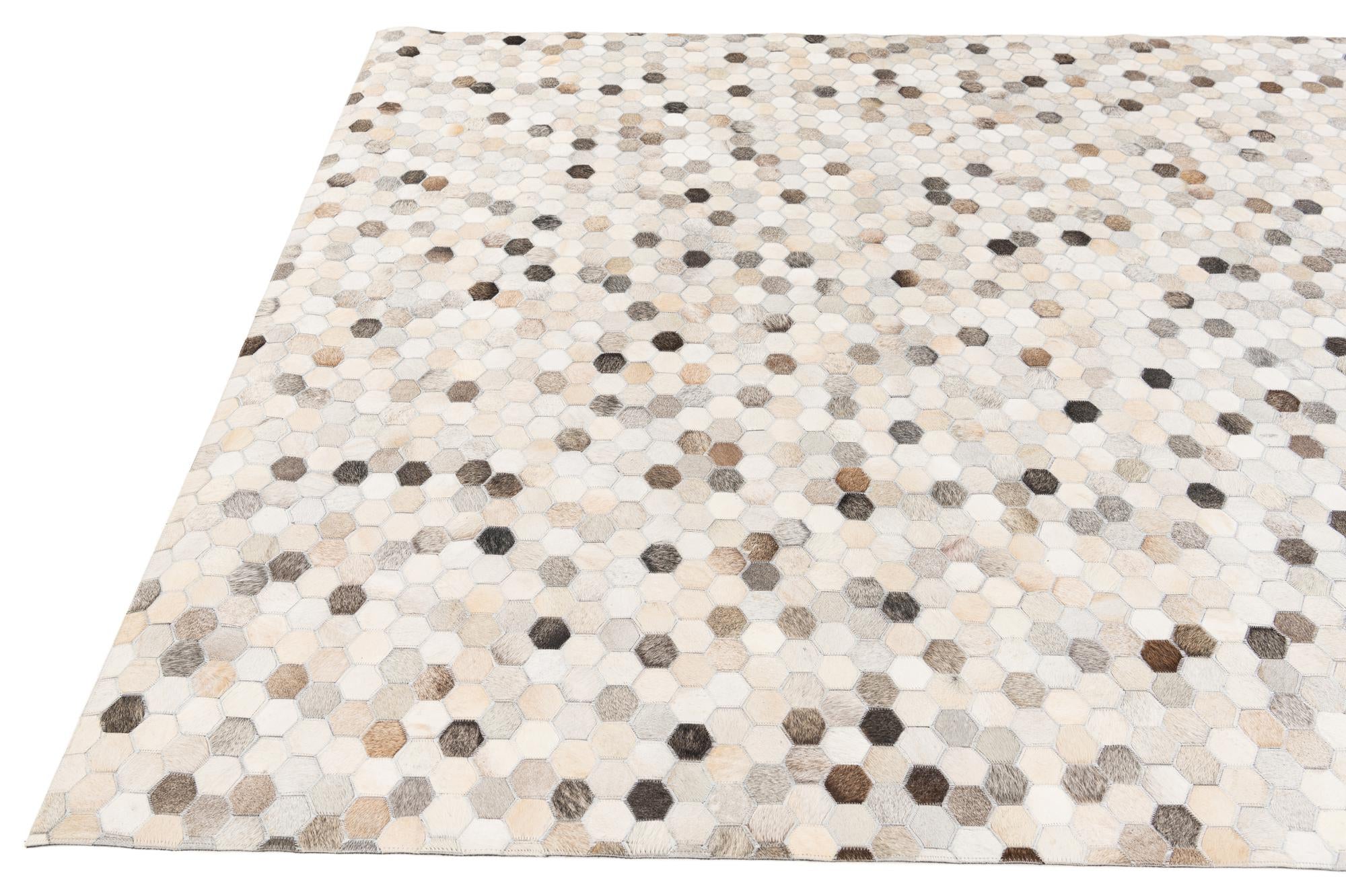 6' 7 x 10' 1 Cowhide Stocks Rug