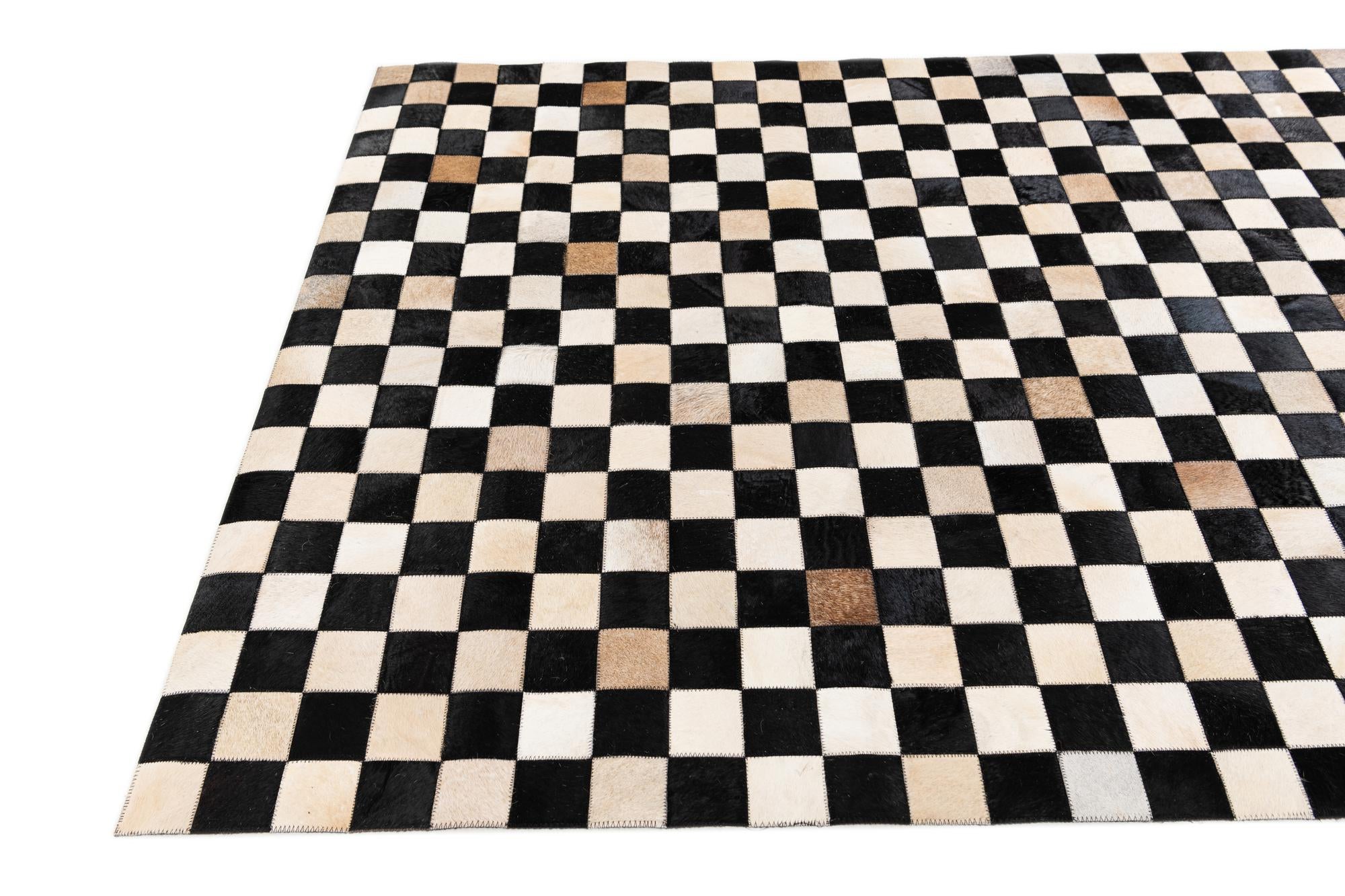 4' 9 x 6' 8 Cowhide Stocks Rug